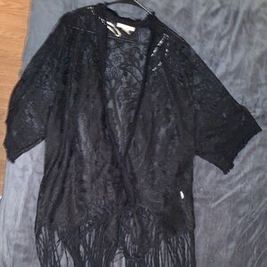 Black lace kimono
